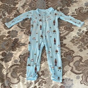 Kyte BABY Light Blue Nutcracker Print Footed One-Piece